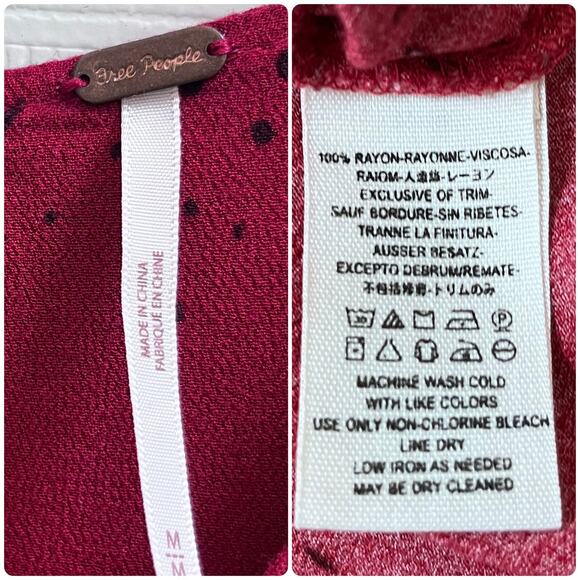 Free People Lovely Day Allover Print Tie Tunic Size Medium Boho Hippie Festival - Picture 9 of 10